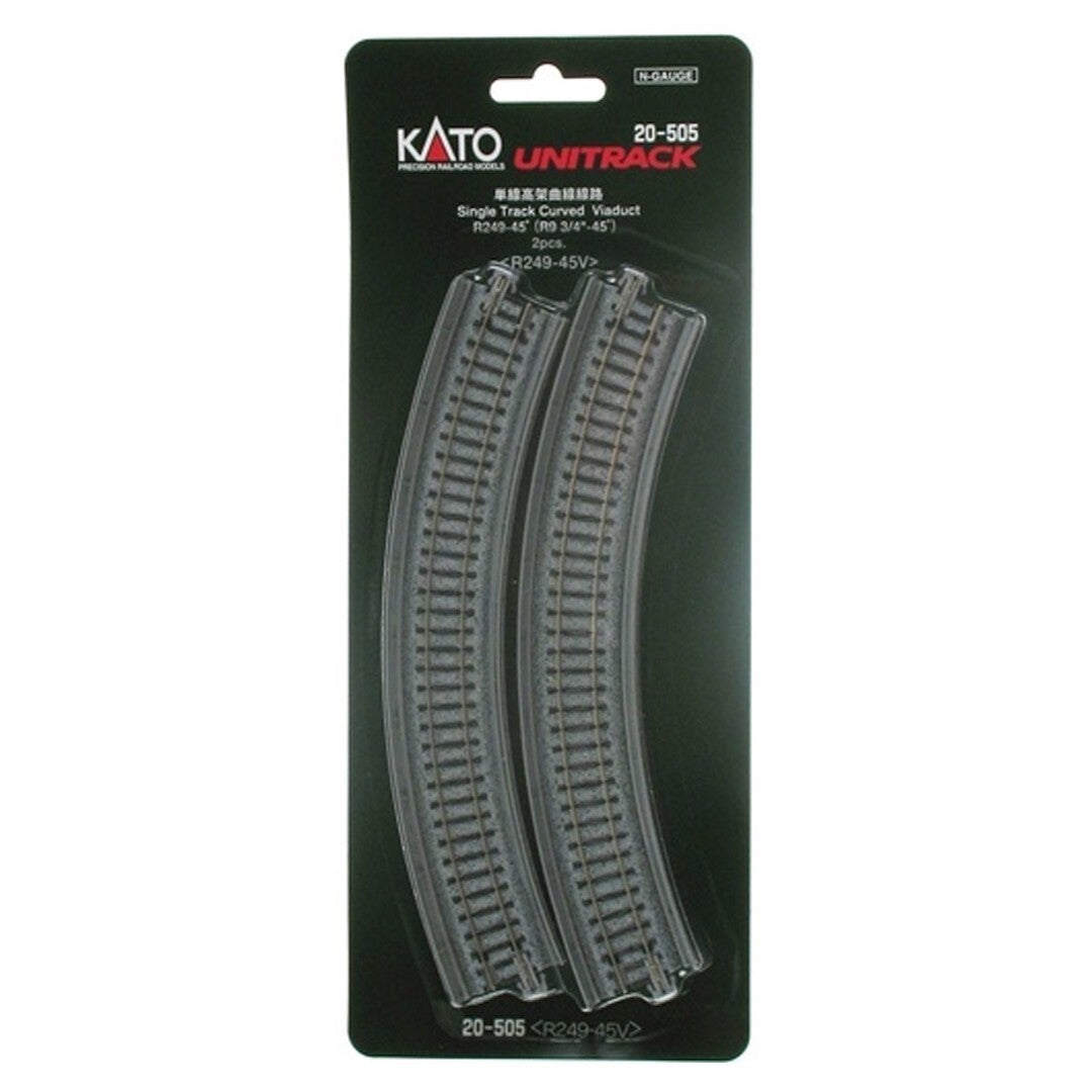 Kato 20-505 N Scale 249mm (9-3/4") Radius 45-Degree Viaduct - 2pcs