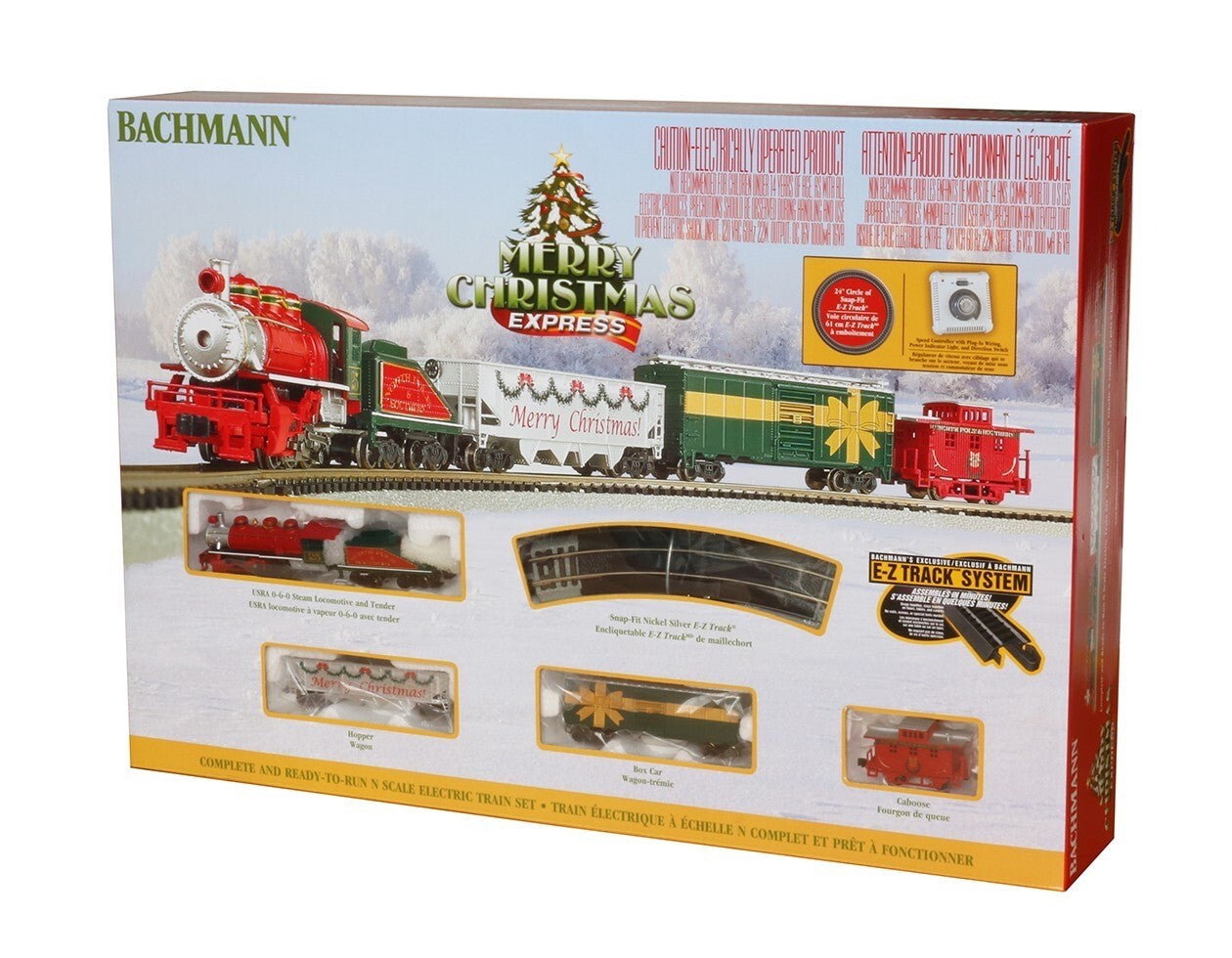 Bachmann 24027 N Scale Merry Christmas Express Train Set - New