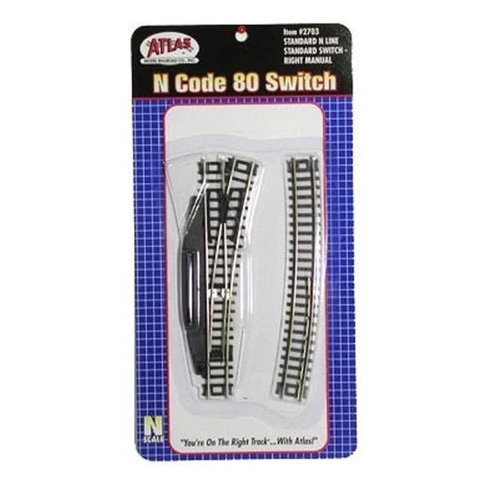 Atlas 2703 N Scale Code 80 Nickel Silver RIGHT HAND RH Manual Turnout Switch