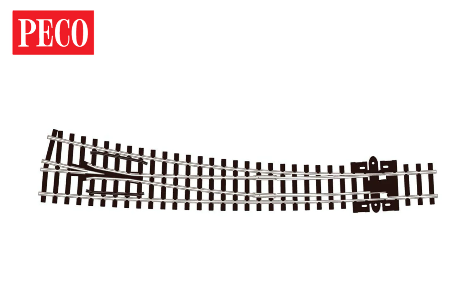 Peco SL-E386 N Scale Code 80 Curved RH Right hand Turnout with ElectroFrog - New