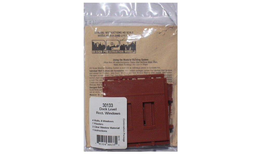 Woodland Scenics DPM 30133 HO Scale Dock Level Rectangular Window Kit