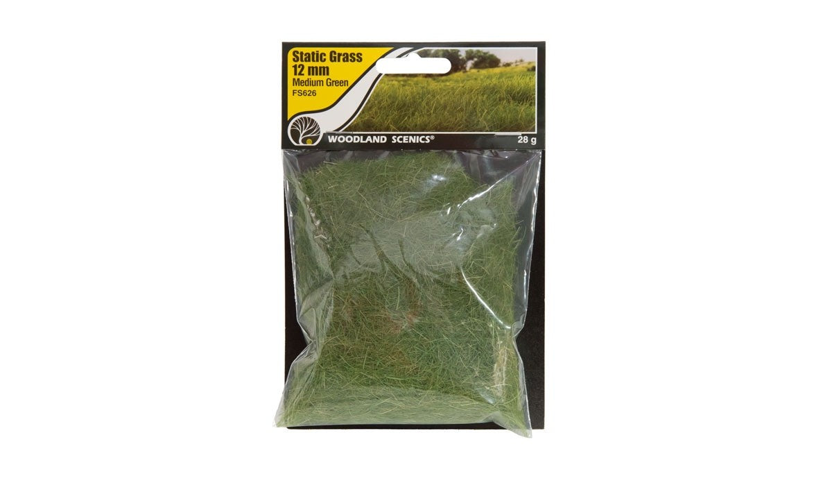 Woodland Scenics FS626 Static Grass Medium Green 12mm