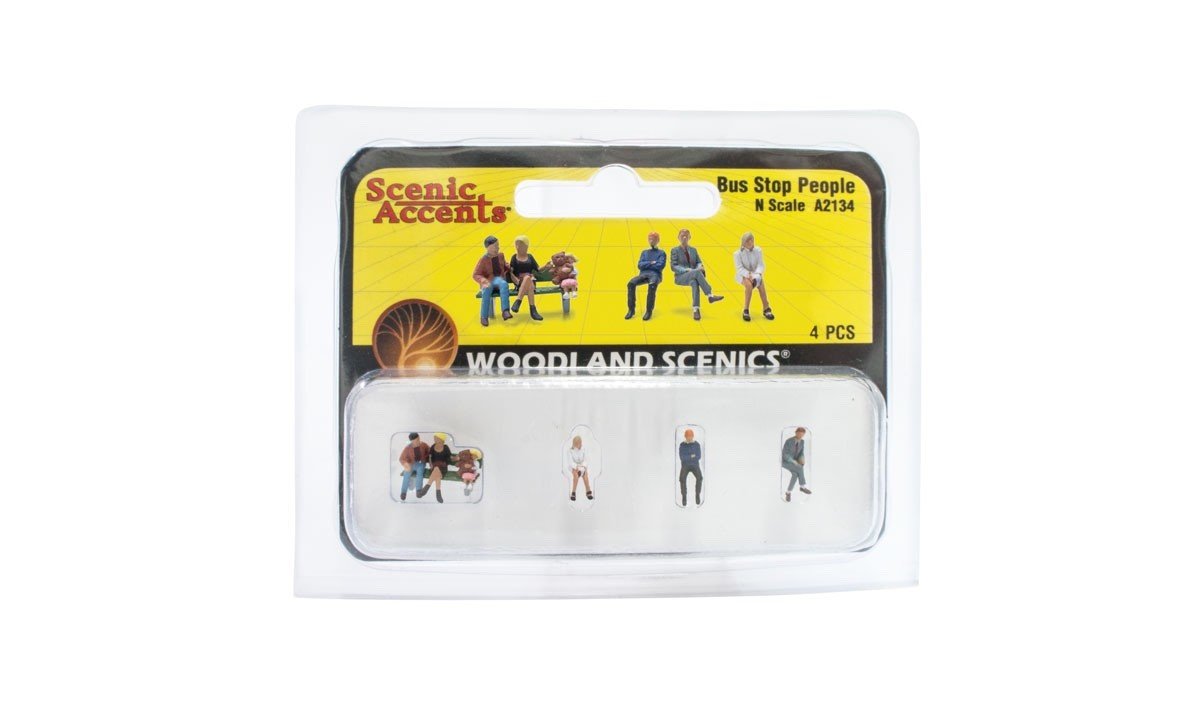 Woodland Scenics A2134 N Scale Bus Stop People - Oakville Model Trains Depot