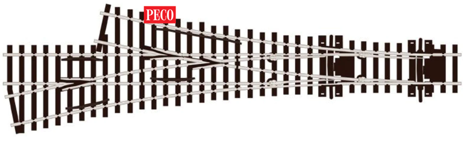 PECO SL-E199 HO/OO Code 75 Medium Radius 3-Way Asymmetric Turnout