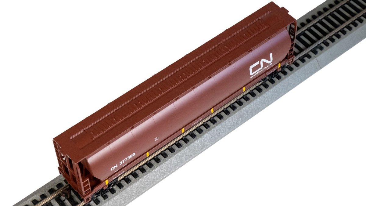 Bachmann 73803 HO Scale Cylindrical Grain Hopper w EOT/FRED Flashing Light CN 377399 - Oakville Model Trains Depot
