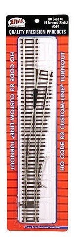 Atlas 564 HO Scale Code 83 6 Custom - Line(R) Mark IV RH Right Hand Turnout - Oakville Model Trains Depot