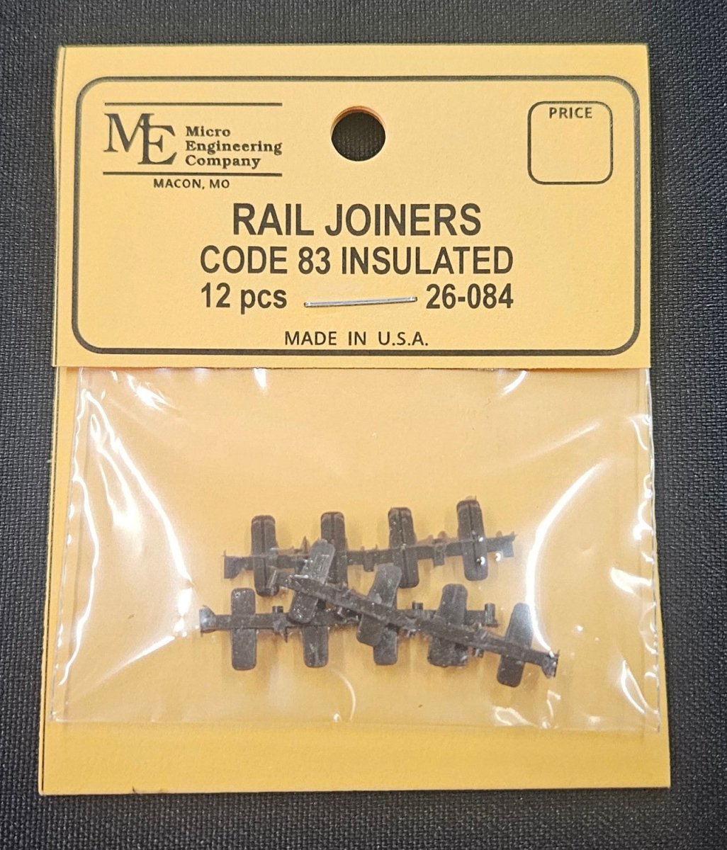 Micro Engineering 26 - 084 HO Scale Code 83 Plastic - Insulating Rail Joiners - 12 pcs - Oakville Model Trains Depot