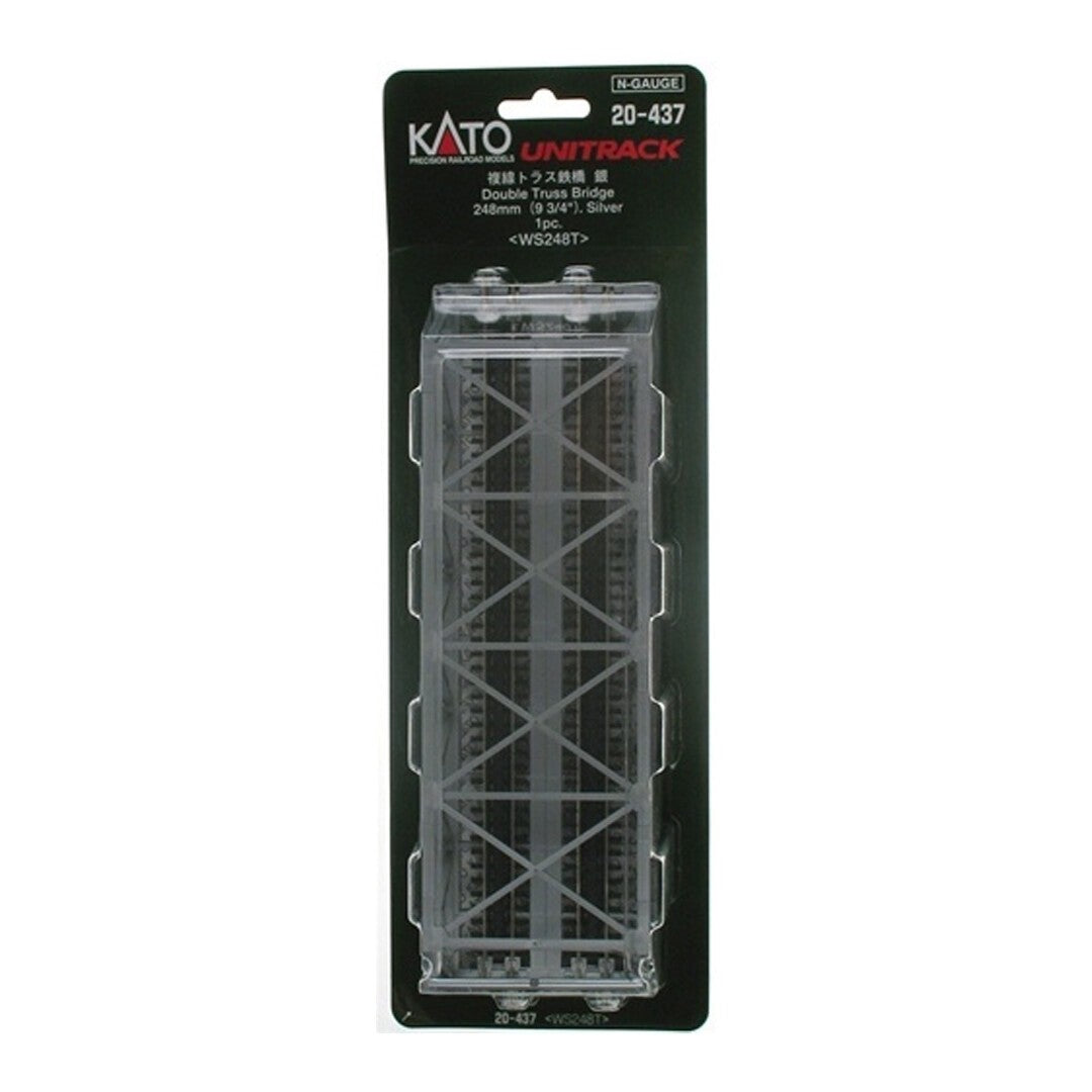Kato 20-437 N Scale Unitrack 248mm (9 3/4") Double Track Truss Bridge - Silver