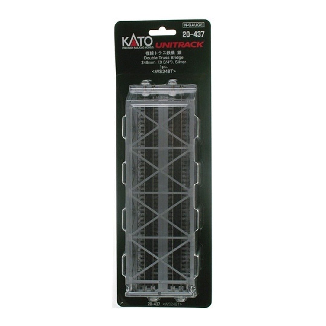 KATO 20 - 437 N Scale Unitrack 248mm (9 - 3/4") Double - Track Truss Bridge - Silver - Oakville Model Trains Depot