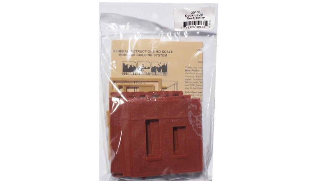 DPM 30136 HO Scale MBS Dock Level Rectangular Entry Wall Section - Oakville Model Trains Depot
