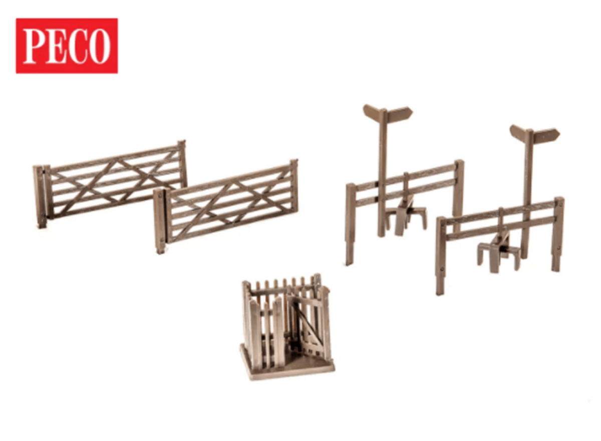 Peco LK - 86 2 Field Gates, 2 Stiles, 1 Wicket Gate - Oakville Model Trains Depot