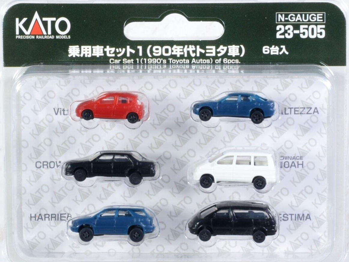Kato 23-505 N Scale 1990's Toyota Auto Set - 6 cars
