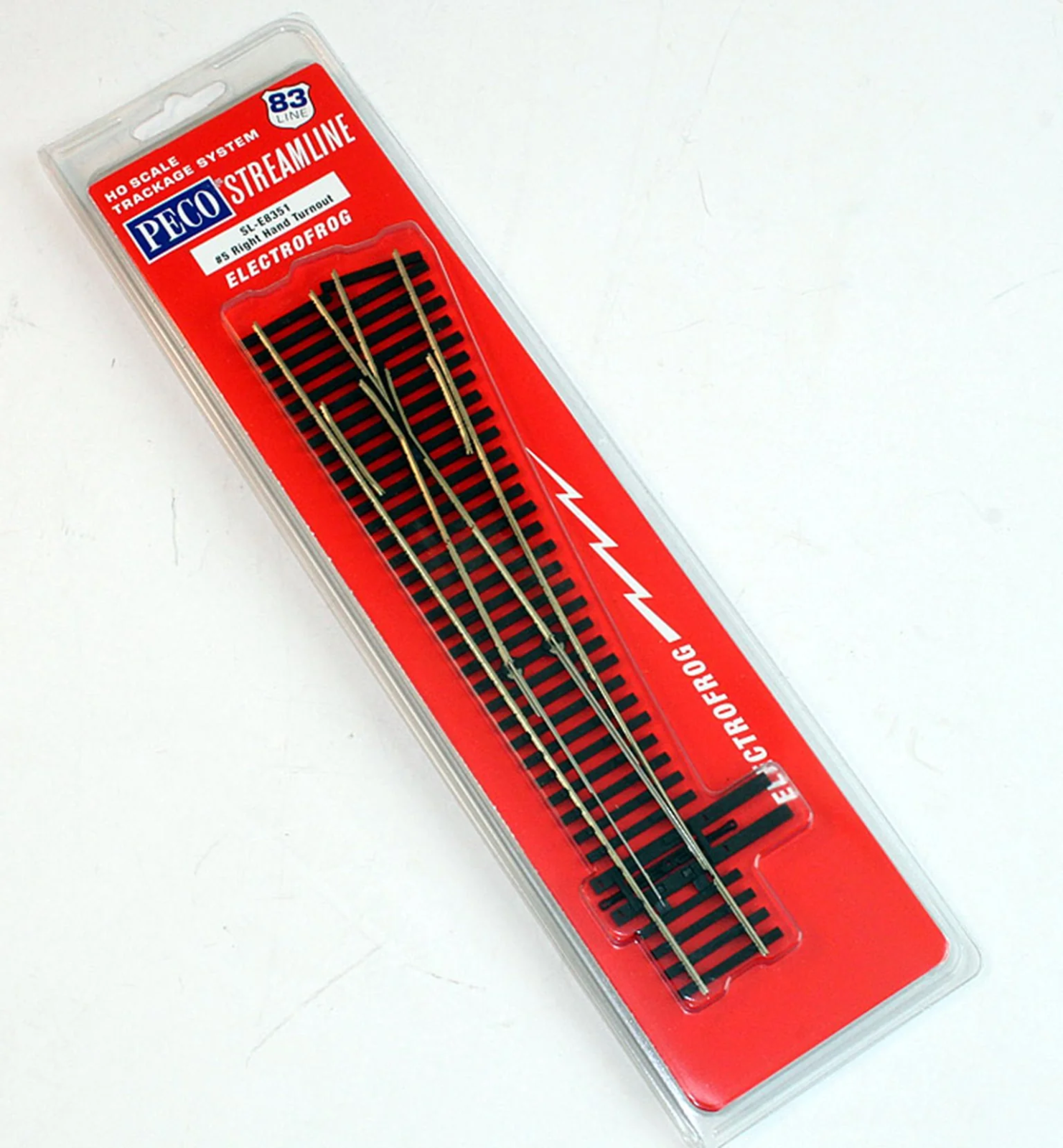 Peco SL-E8351 HO Scale Code 83 #5 RH Right Hand Turnout with ElectroFrog - New