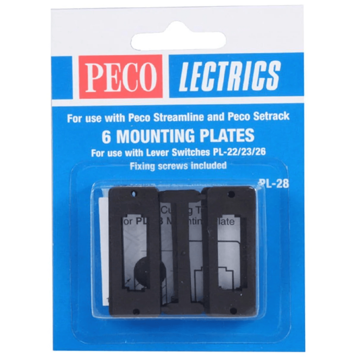 PECO PL - 28 Switch Mounting Plate 6pcs - Oakville Model Trains Depot