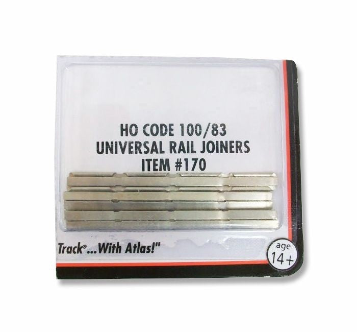 Atlas 170 HO Scale Code 83 and Code 100 Universal Rail Joiners - 48pcs