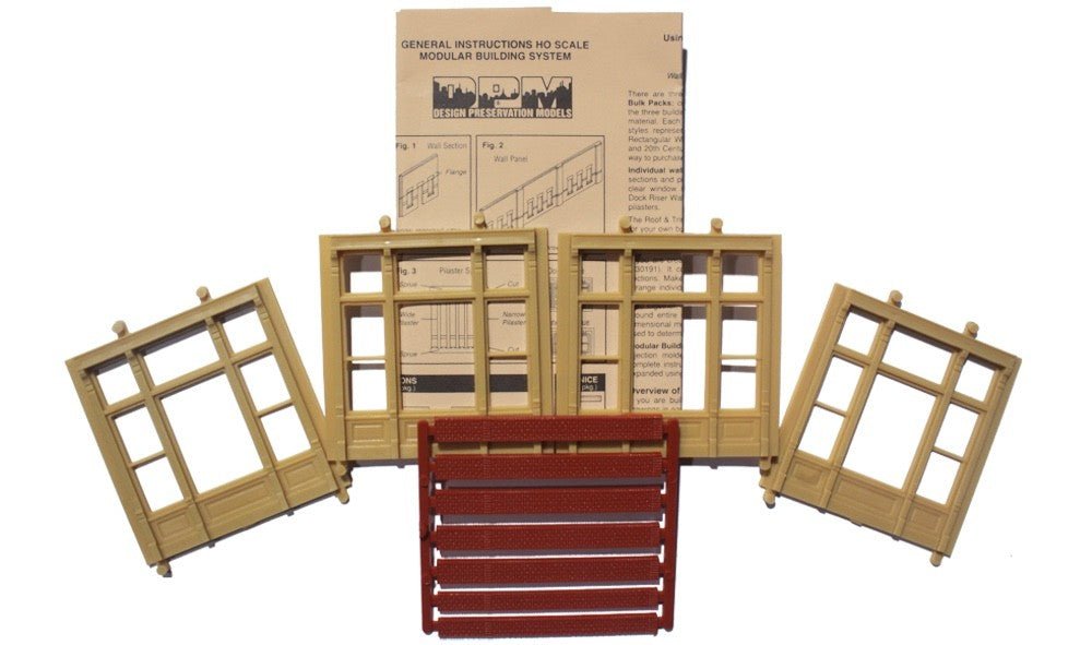 DPM 30142 HO Scale MBS Street Level Victorian Window Wall Section - Oakville Model Trains Depot
