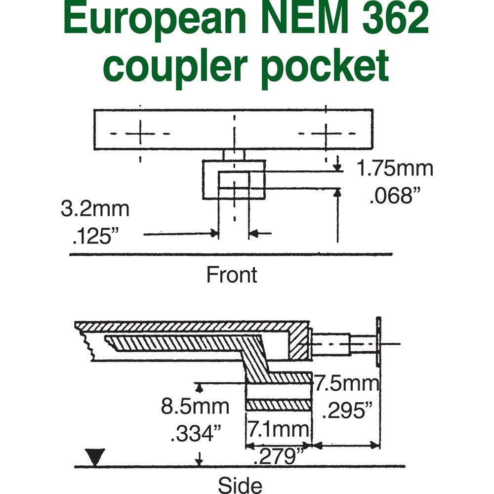 Kadee 19 HO Scale NEM 362 European - Style Couplers - Long (10.67mm , 27/64") - Oakville Model Trains Depot
