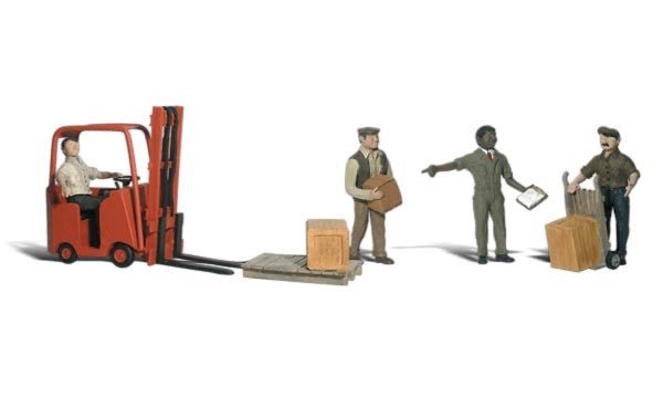 Woodland Scenics A2192 N Scale Workers with Forklift - Oakville Model Trains Depot