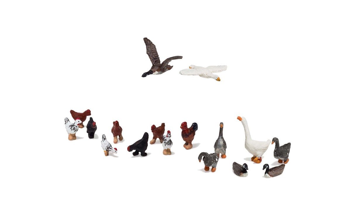 Woodland Scenics A1968 HO Scale Geese and Chickens - Oakville Model Trains Depot
