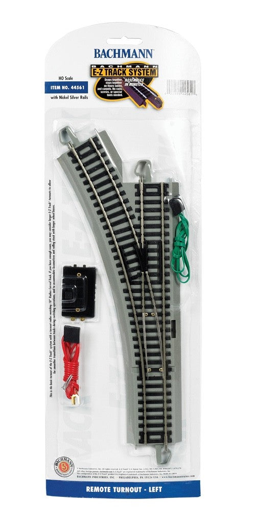 Bachmann 44561 HO Scale EZ-Track LH Left Hand Remote Turnout