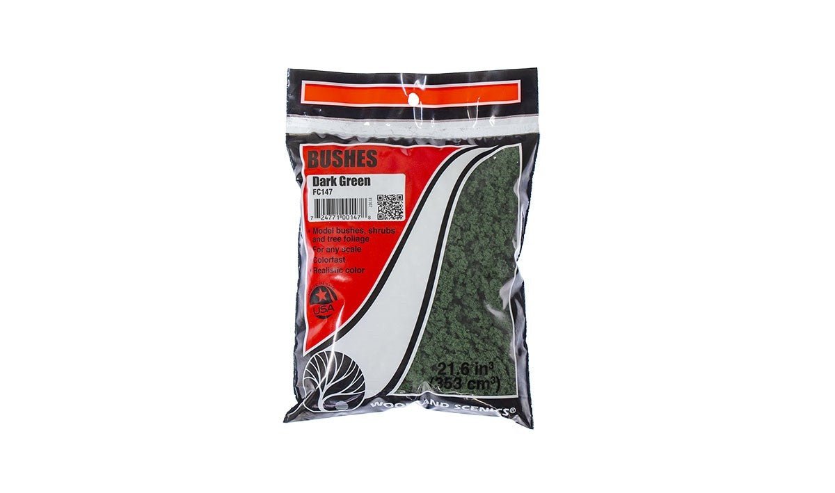 Woodland Scenics FC147 Bushes Dark Green Bag - Oakville Model Trains Depot