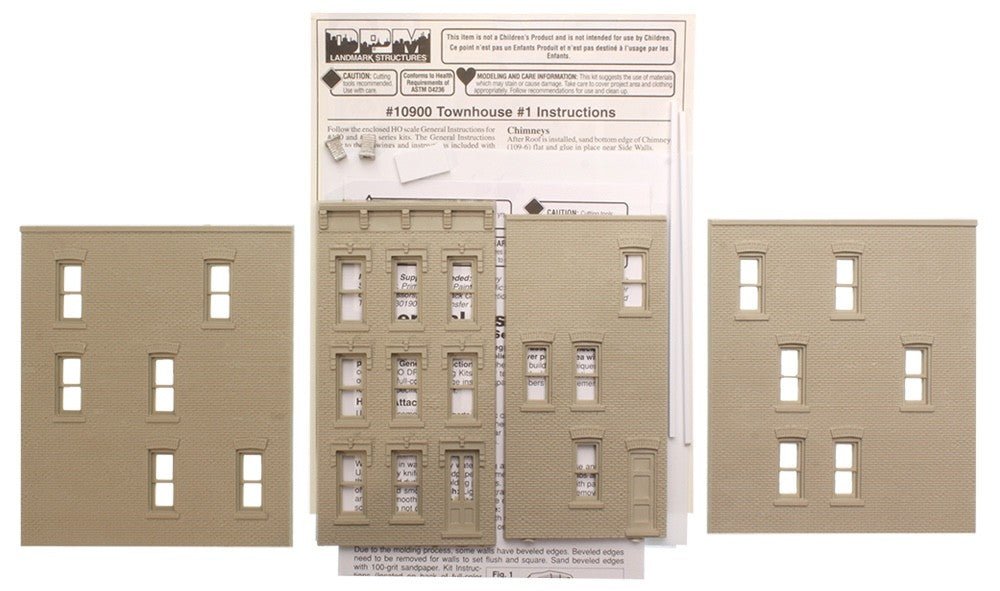 DPM 10900 HO Scale Townhouse 1 Building Kit (Victorian Row House) - Oakville Model Trains Depot