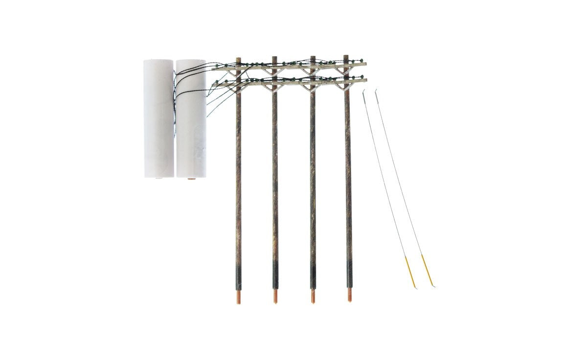 Woodland Scenics US2251 N Scale Pre-Wired Poles - Double Crossbar