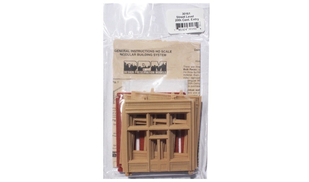 DPM 30161 HO Scale MBS Street Level 20th Century Entry Wall Section - Oakville Model Trains Depot