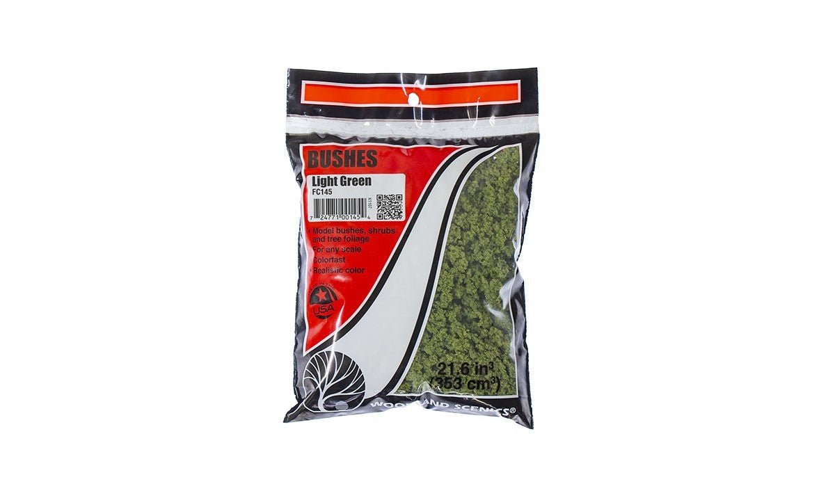 Woodland Scenics FC145 Bushes Light Green Bag - Oakville Model Trains Depot