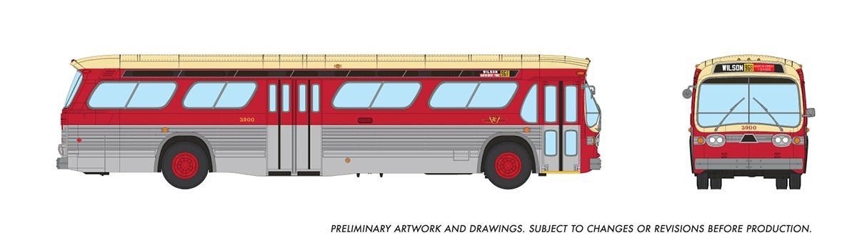 Rapido 751099 HO 1:87 GMC New Look "Fishbowl" Bus (Deluxe) — Toronto Transit Commission (TTC): 3900 - Oakville Model Trains Depot