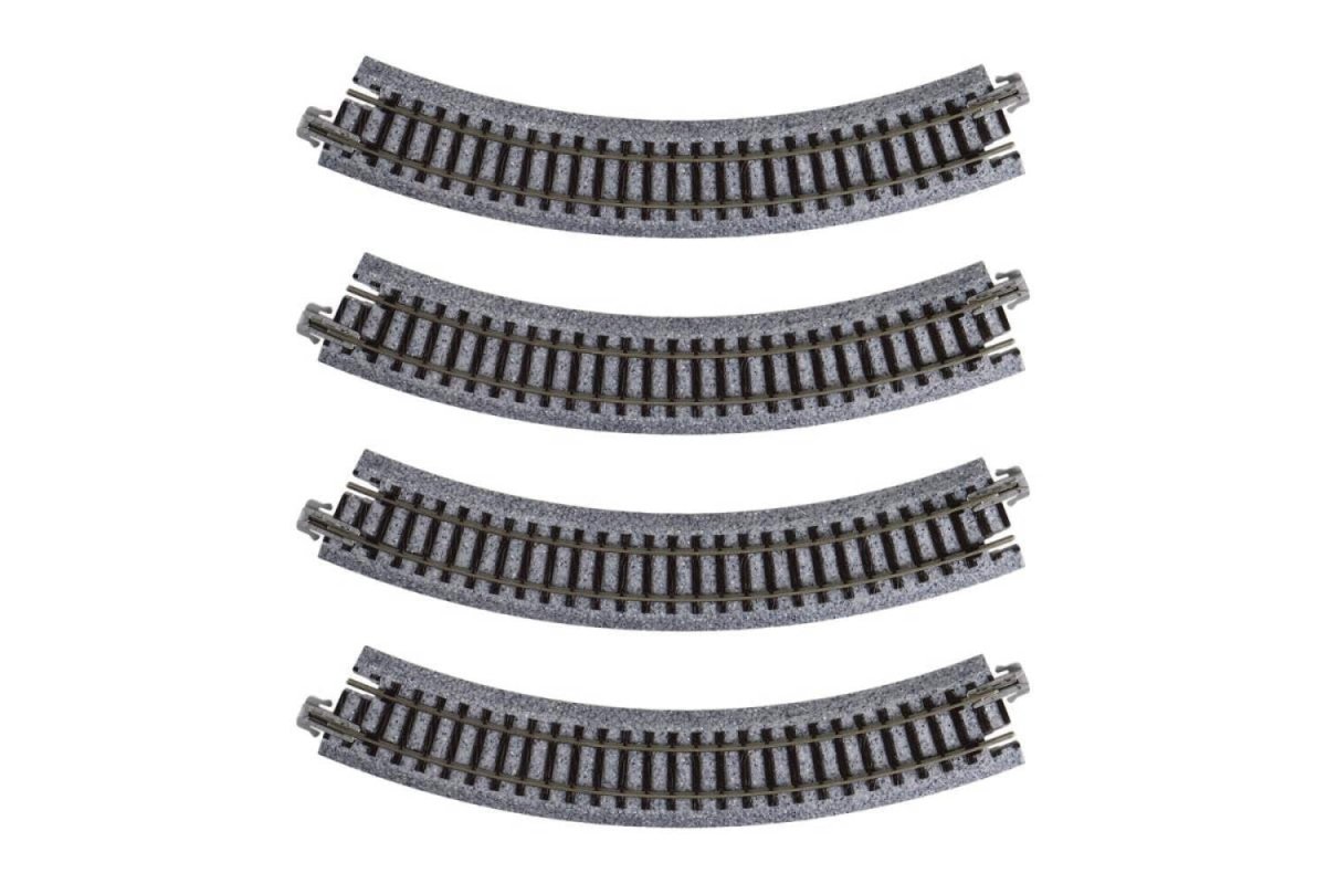 KATO 20 - 172 N Scale Unitrack Compact R183mm (R7 - 1/4") 45° Curved Track - 4 - Pack - Oakville Model Trains Depot