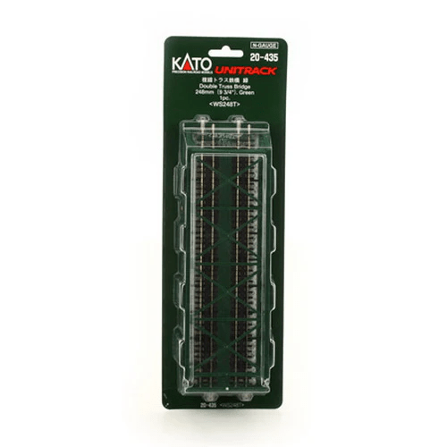 KATO 20 - 435 N Scale Unitrack 248mm (9 - 3/4") Double - Track Truss Bridge - Green - Oakville Model Trains Depot
