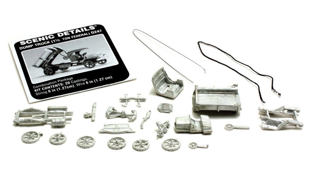 Woodland Scenics D247 HO Scale 1½ - Ton Federal Dump Truck Kit (Vintage, Crank - Operated) - Oakville Model Trains Depot