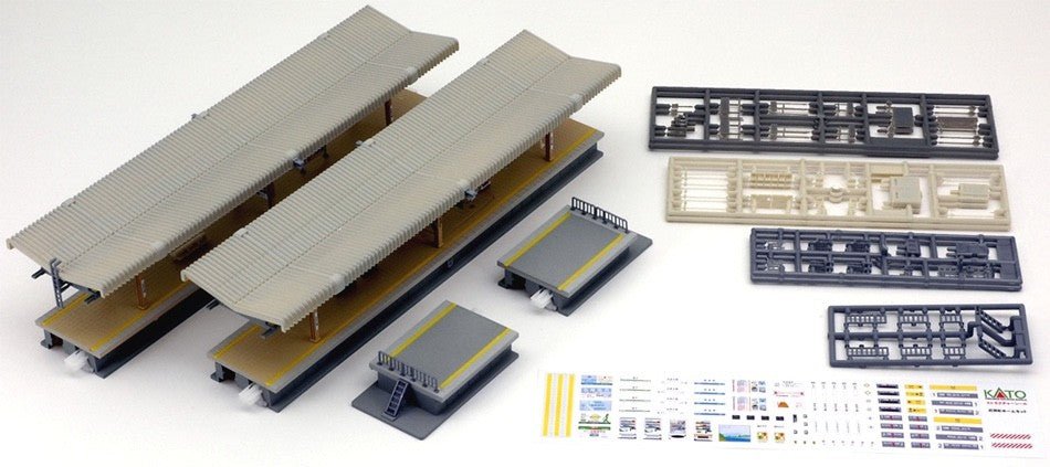 KATO 23 - 120 N Scale Unitrack Island Flag - Stop Station Platform - Oakville Model Trains Depot