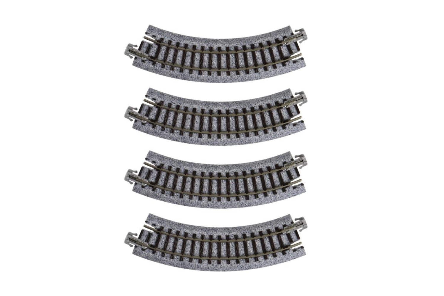 Kato 20-176 N Scale Unitrack Compact 117mm (4 3/5") Radius 45º Curve Track - 4pc