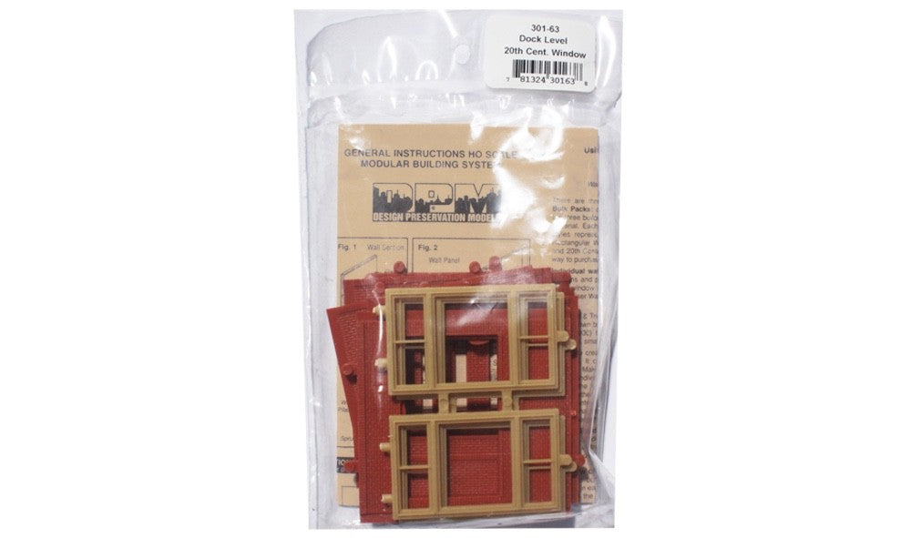 Woodland Scenics DPM 30163 HO Scale Dock Level 20th Century Window Kit