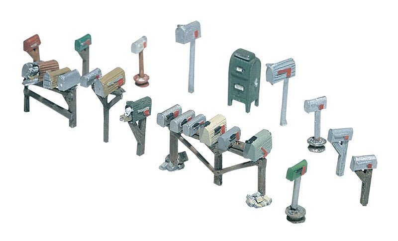 Woodland Scenics D206 HO Scale Assorted Mailboxes Kit - Oakville Model Trains Depot