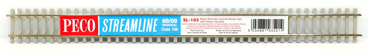 PECO SL - 103 HO/OO Scale Code 100 Flex Track Concrete Ties 36" 5pcs - Oakville Model Trains Depot