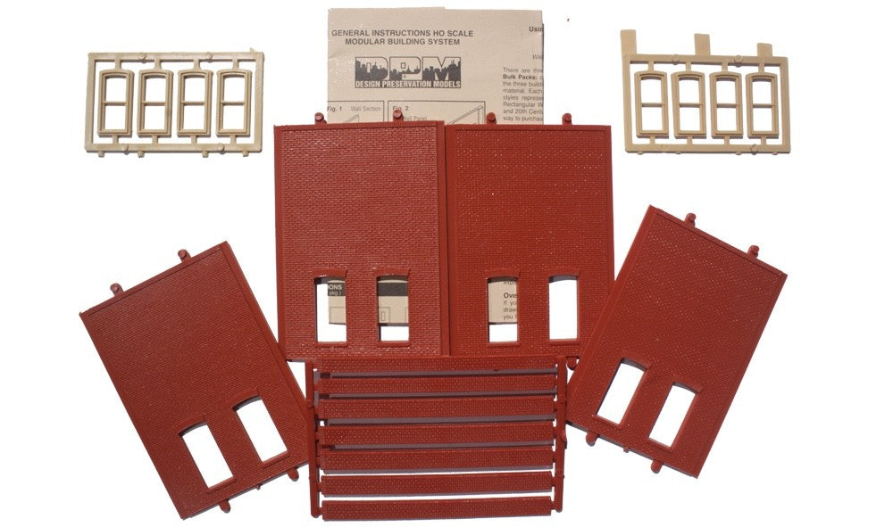 Woodland Scenics DPM 30137 HO Scale Two-Story Rectangular 2-Window Low Kit