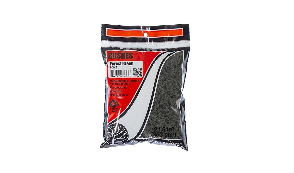 Woodland Scenics FC148 Bushes Forest Green Bag - Oakville Model Trains Depot
