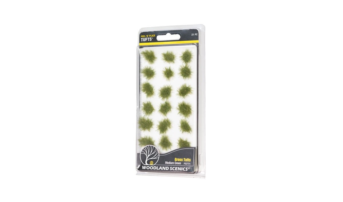 Woodland Scenics FS771 Medium Green Grass Tufts - 21pcs