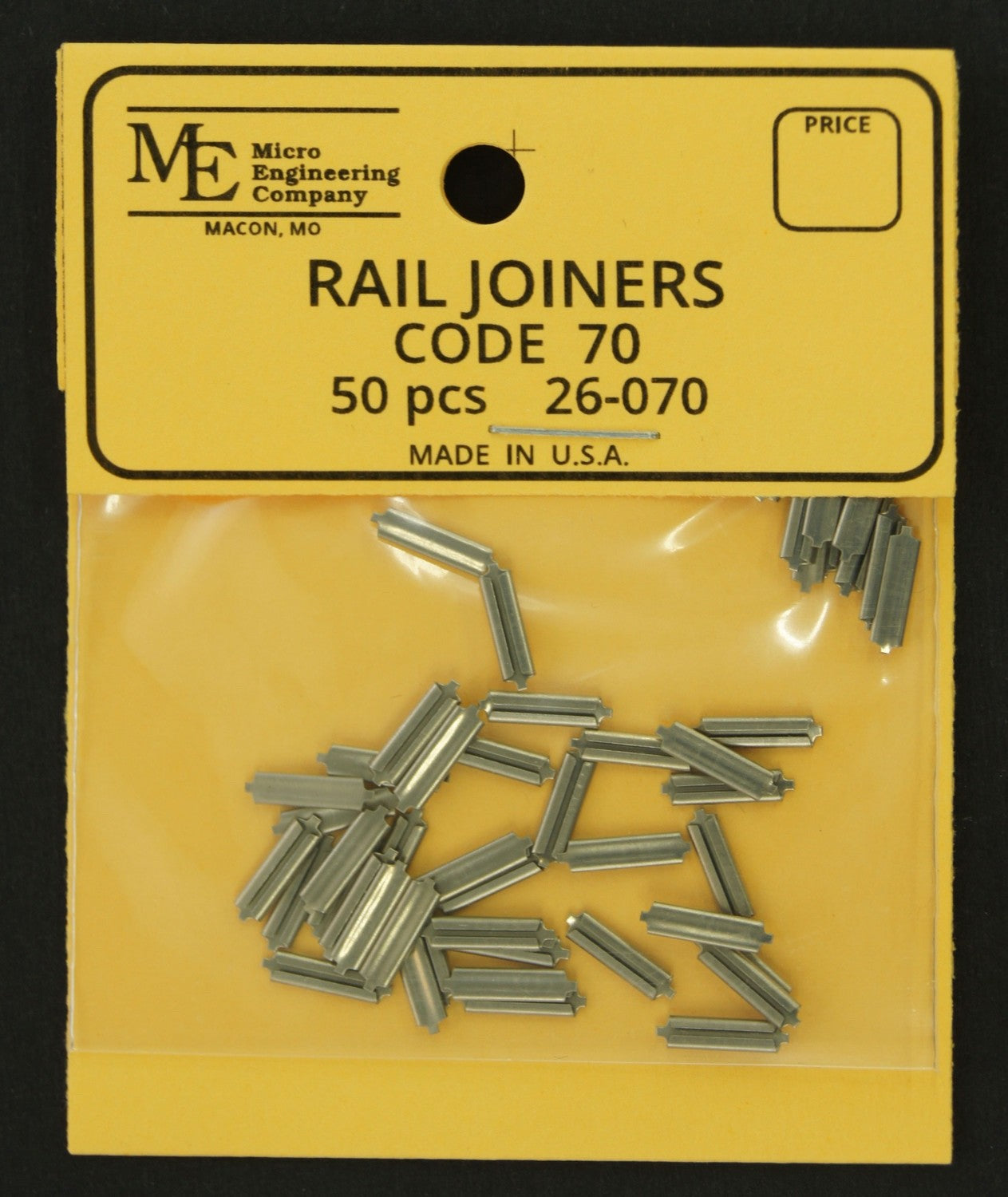 Micro Engineering 26-070 HO Scale Code 70 Rail Joiners - 50pcs
