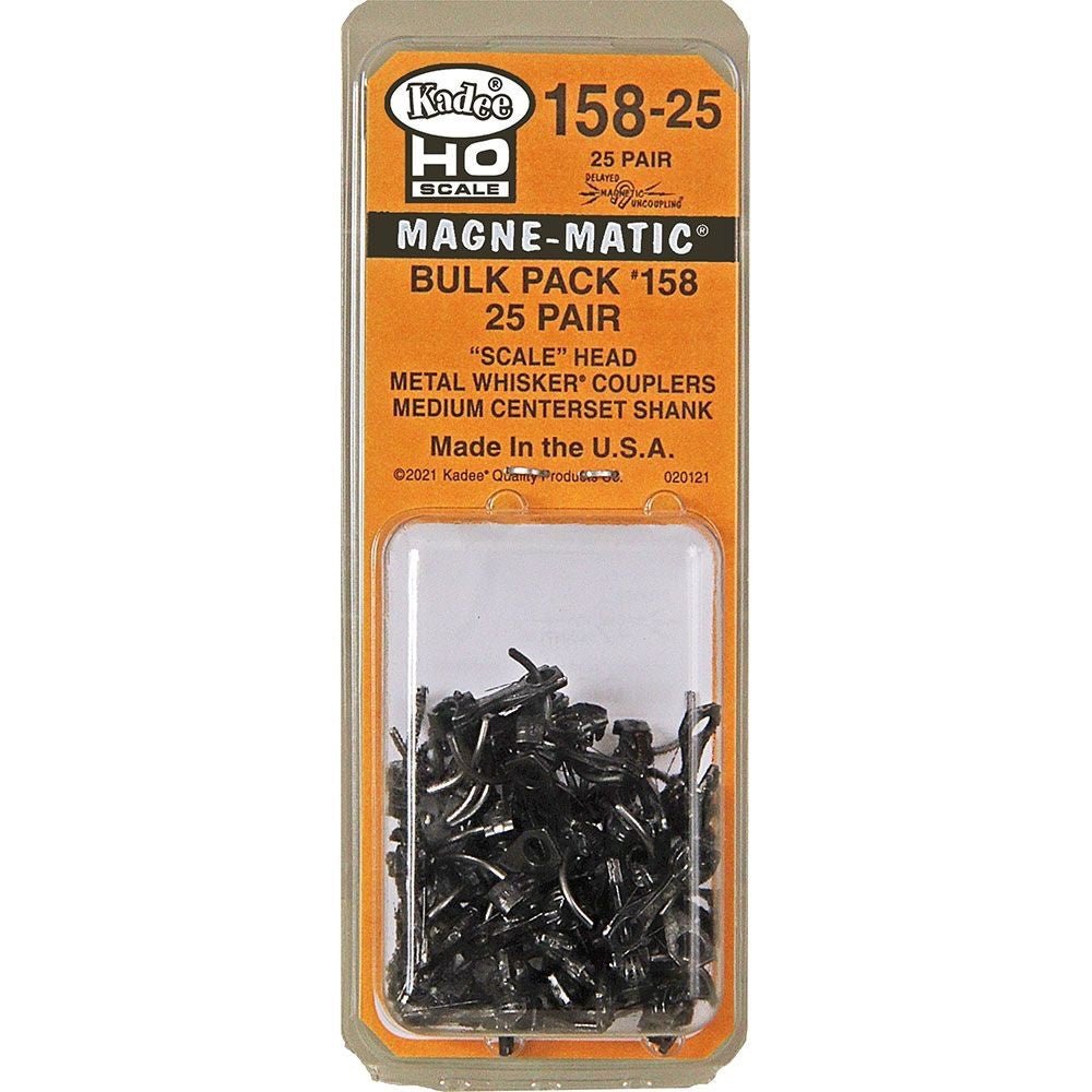 Kadee 158 - 25 HO Scale 158 Whisker® Metal Couplers - Medium (9/32") Centerset 25 Pair - Oakville Model Trains Depot