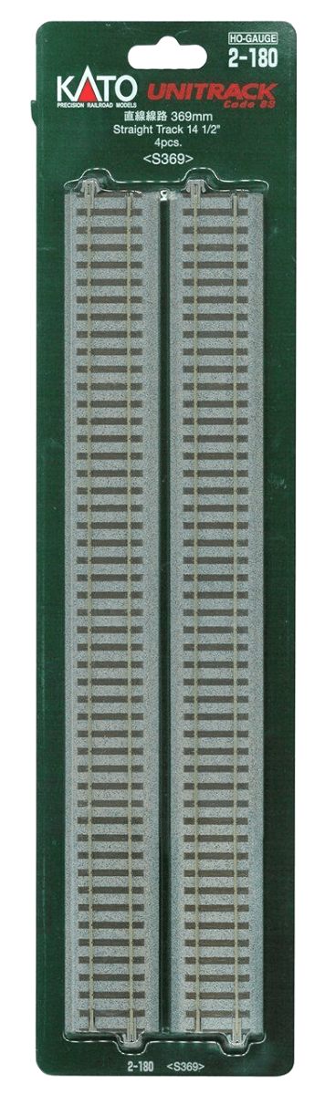 KATO 2 - 180 HO Scale Unitrack 369mm (14 - 1/2") Long Straight Track - 4 - Pack - Oakville Model Trains Depot