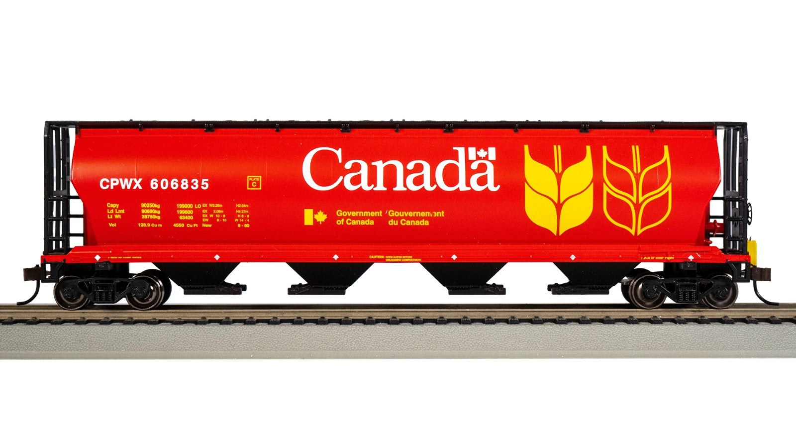 Bachmann 73801 HO Cylindrical Grain Hopper w/ EOT Flasher CPWX #606835