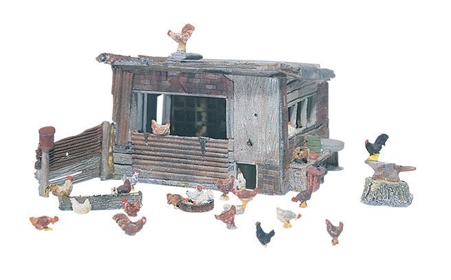 Woodland Scenics D215 HO Scale Chicken Coop Kit - Oakville Model Trains Depot