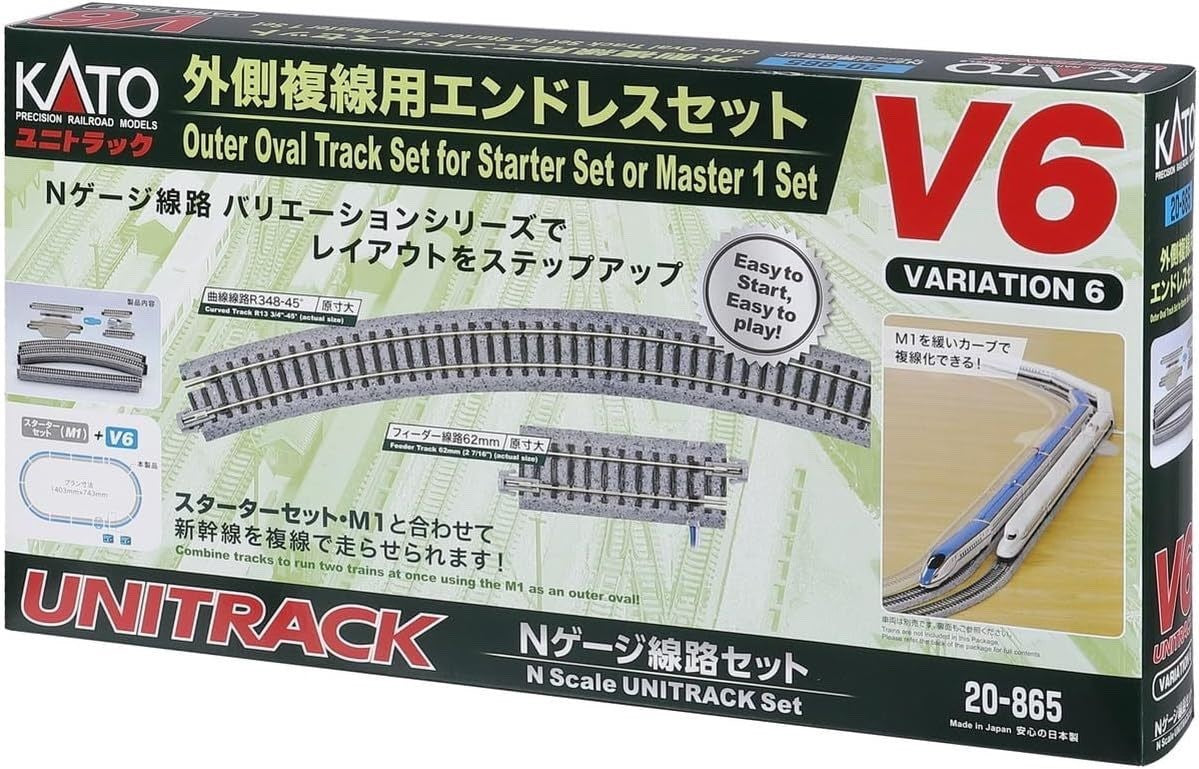 Kato 20-865 N Scale Unitrack V6 Outer Oval Track Set Full Oval w/348mm Radius
