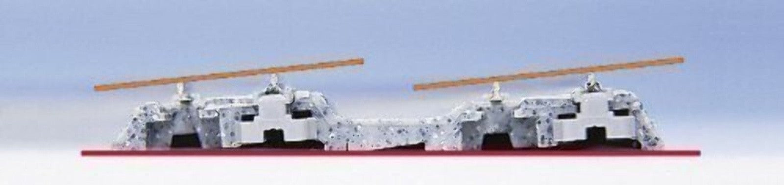 Kato 20-181 N Scale Unitrack 414mm/381mm Radius 45º CT Double Curve Track - 2pcs