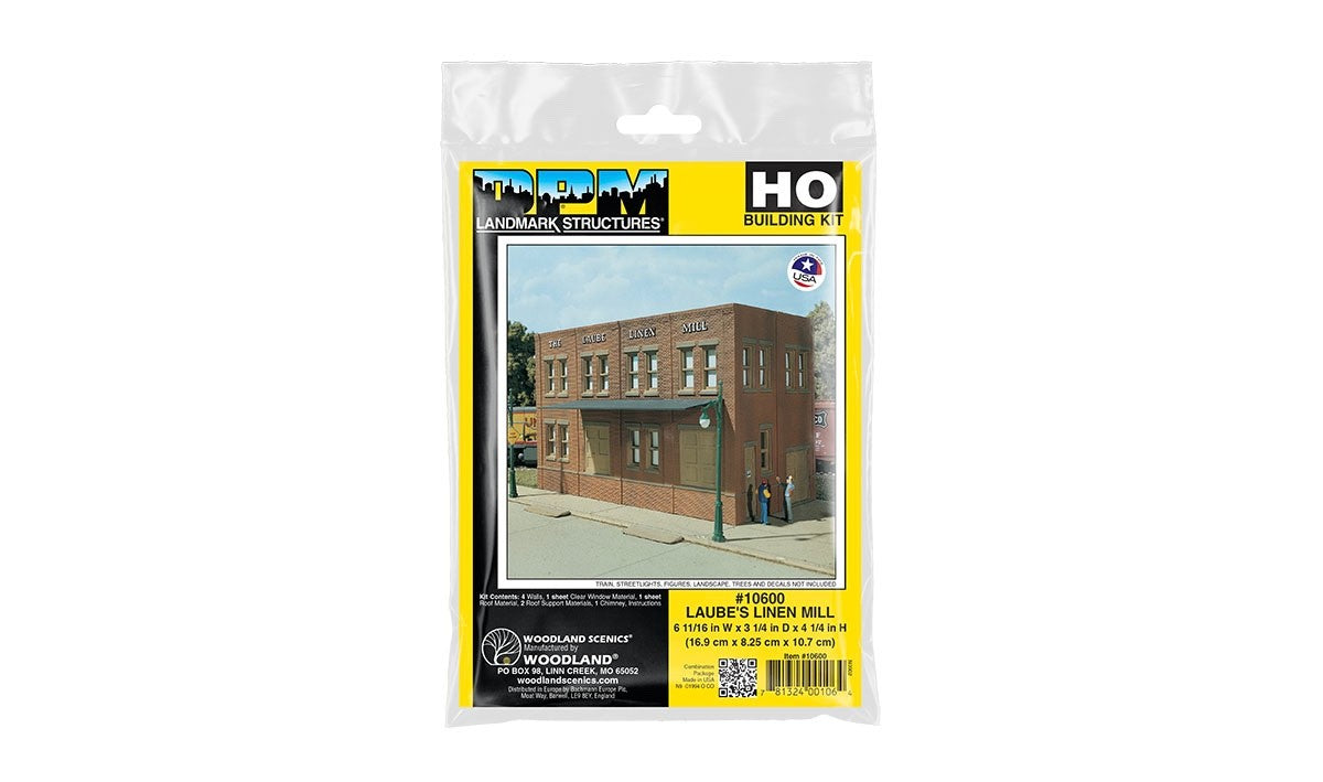 Woodland Scenics DPM 10600 HO Scale Laube's Linen Mill Building Kit