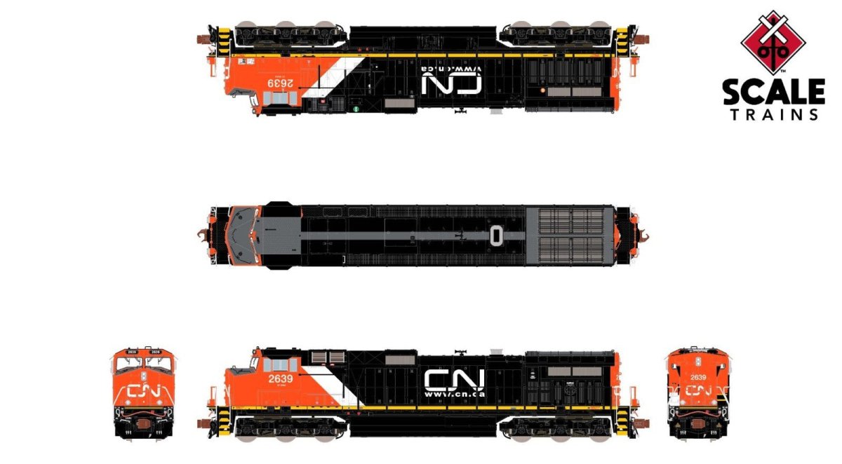 ScaleTrains Rivet Counter N Scale GE Dash 9 - 44CW — Canadian National "Website" 2639 (DC) - Oakville Model Trains Depot